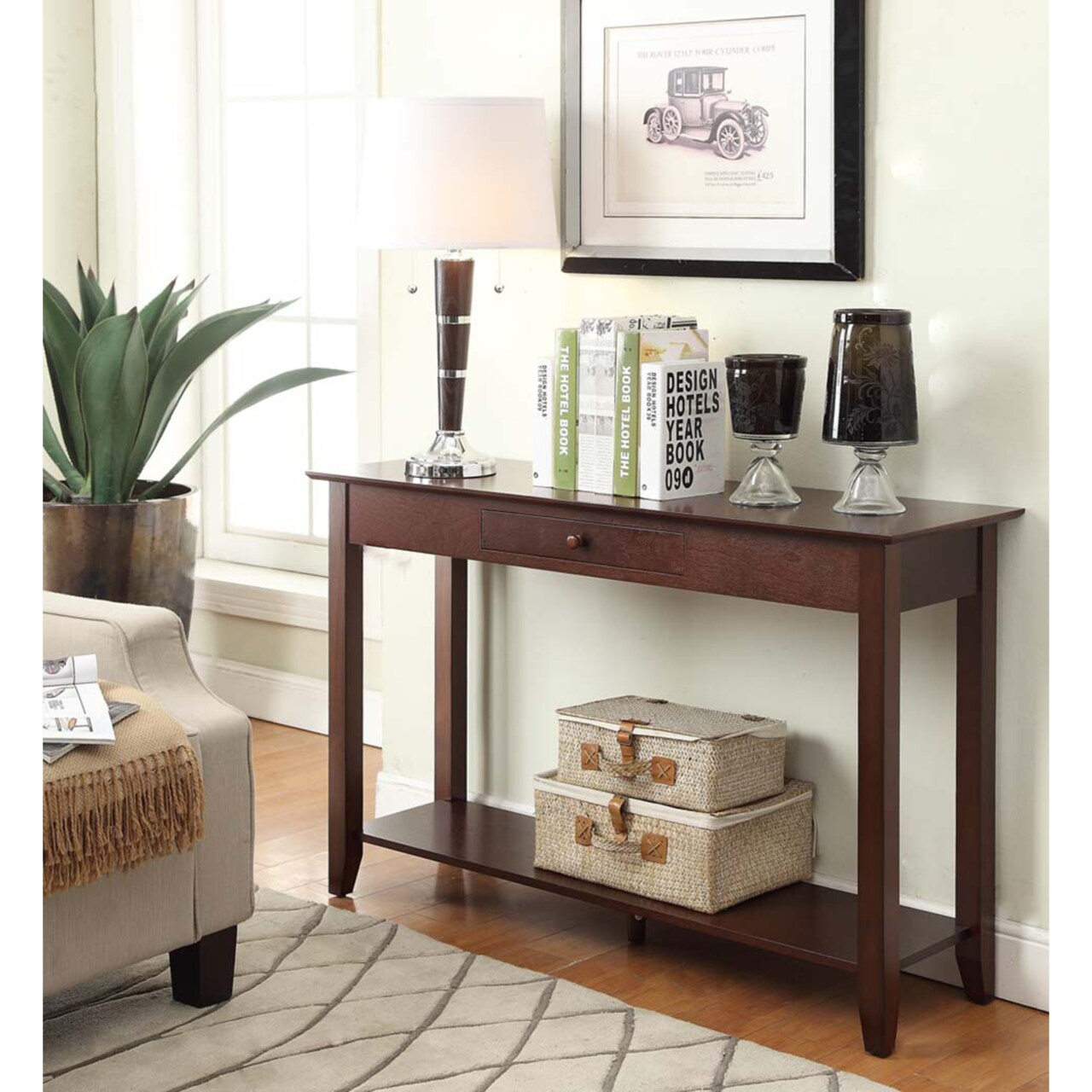 Convenience Concepts American Heritage Console Table with Drawer, Espresso